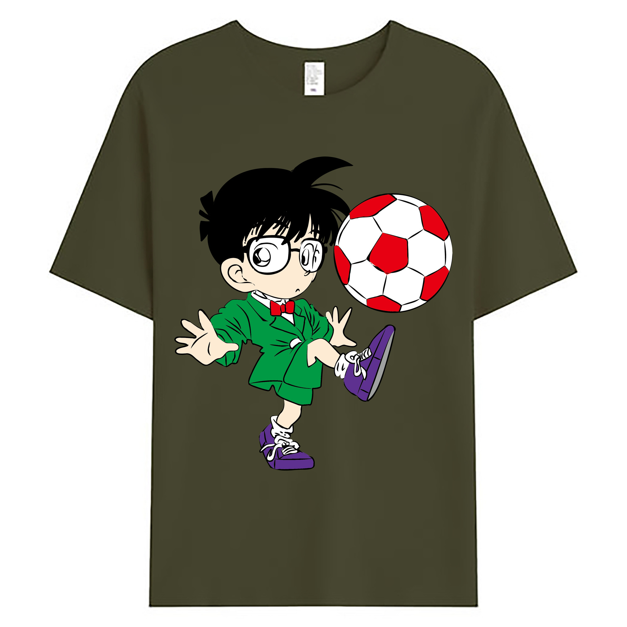 （画像用） 名探偵コナン 江戸川 コナン Detective Conan Conan Edogawa 綿100％ メンズ半袖Tシャツ｜肌触りやわらか＆通気性